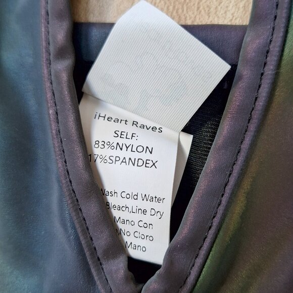 iHeartRaves Party Lights Rainbow Reflective Cutout Top - Picture 4 of 9